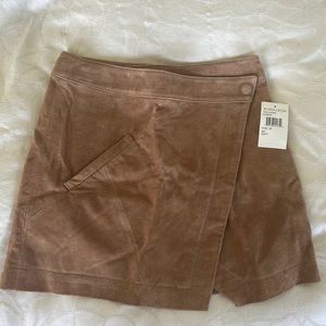 Leather wrap skirt